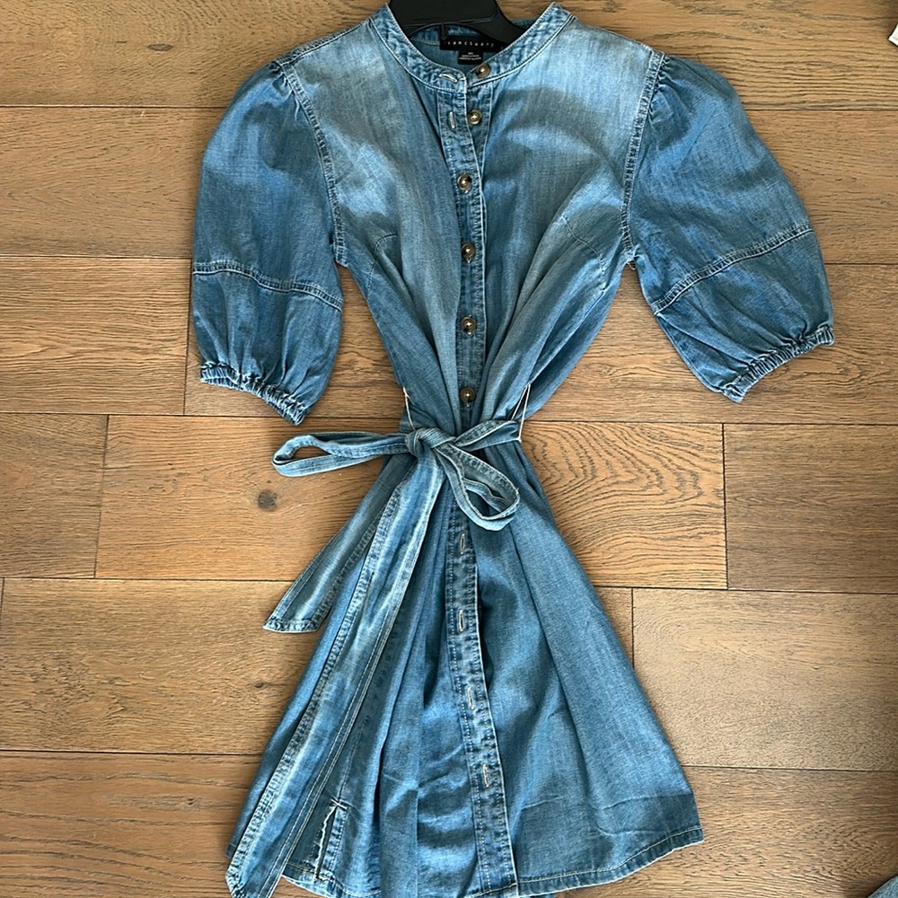 Brand new puff sleeve Jean shirt dress